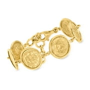 Ross-Simons Italian 18kt Gold Over Sterling Replica Coin Bracelet, Women's, Adult