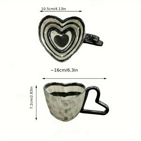 

ZHSHANTCHDQ Unique Love Heart Shaped Ceramic Coffee Cup for Colleagues Teachers Wife Husband Sisters and Brothers - Funny and Memorable Gift