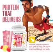 NutraBio Clear Whey Isolate Protein Powder, Delicious & Refreshing Fruit Flavors, Protein Juice, No Milky Taste, No Foam, Zero Sugar, Strawberry Lemonade, 20 Servings