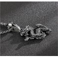 thumbnail image 4 of European and American Titanium Steel Chinese Dragon Pendant Personality Punk Necklace Retro Trendy Men s Stainless Steel Dragon Pendant, 4 of 5