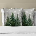 thumbnail image 6 of Grey Snowflake Trees Throw Pillow Covers Pack of 2, 18x18 Inch Xmas Tree Snow Winter Decorative Throw Pillowcases Farmhouse Holiday Pillow Cases Decoration for Sofa Couch, 6 of 6