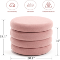 16 Inch Small Ottoman Foot Rest Sherpa Storage Ottoman for Toys Pink