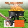 thumbnail image 4 of KFFKFF Foyer au Gaz, Foyer au Propane Rond de 24 Pouces pour l'Extérieur et Portable avec Housse de Protection et Pierres de Lave, Intensité de Flamme Modifiable, Idéal pour le Réchauffement, l'Éclairage, les Événements Sociaux, 58 000 BTU, Noir, 4 of 9