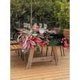 thumbnail image 2 of Outdoor Tablecloth with Umbrella Hole and Zipper, Cardinal Bird Rectangle Table Cloth 60x120 Inch Waterproof Tablecloth, Winter Poinsettia Pine Cones Berry Black Picnic Table Cover for Patio Camping, 2 of 7