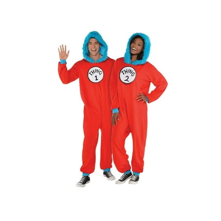 Adult Thing 1 and Thing 2 Jumpsuit Costume