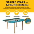 thumbnail image 4 of Farmhouse Wooden Grain Table Cloths for 6 Foot Rectangle Tables, Vintage Country Cow Pig Chicken Blue Patio Waterproof Elastic Fitted Tablecloths, Washable Rectangular Table Cover for Camping, 4 of 8