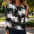 thumbnail image 2 of Noric Women Long Sleeve T-Shirt Loose Fit Casual Crew Neck Floral Print Fashion All Season Pullover Tops S-5XL, 2 of 8
