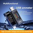 thumbnail image 3 of 2X Amperímetro USB, Pantalla Digital Multifunción, Amperímetro de Voltaje CC, Medidor de Potencia, Comprobador de Carga de Teléfono Celular, 3 of 8