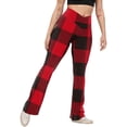 thumbnail image 5 of Women's Christmas Bootleg Yoga Pants Crossover High Waisted Wide Leg Workout Flare Pants Bootcut Work Pants Dress Pants, 5 of 7