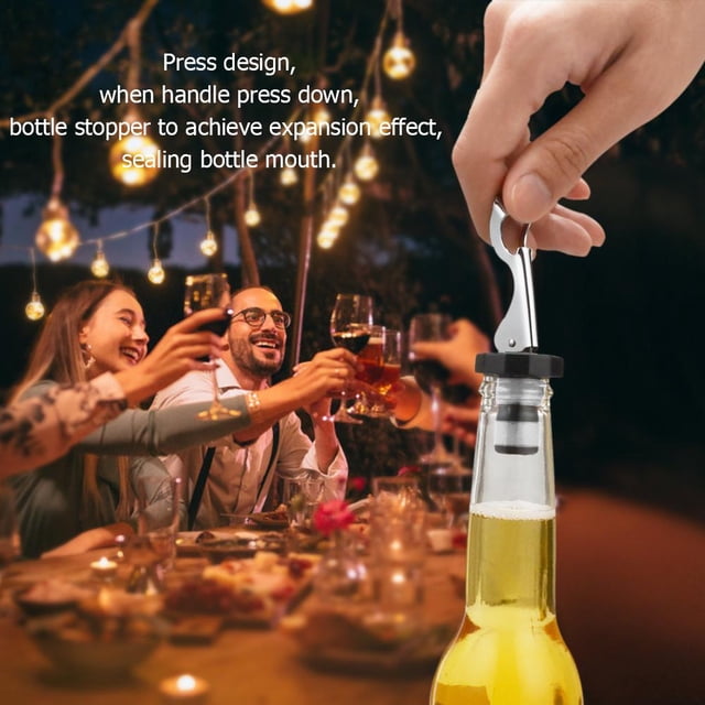 Tapón de champán Prensa conveniente corchos de vino herramientas de cocina ligeras (negro) Likrtyny Libre de BPA