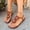 Brown, variant on Eltusu Women's Flat Sandals, Ankle Strap Open Toe Beach Non-Slip Summer Shoes Brown Size 7