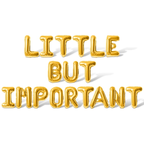Letter Balloons - LITTLE BUT IMPORTANT 16" Inch Alphabet Letters Foil Mylar Balloon Kid Birthday Party Banner (Gold)