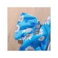 thumbnail image 5 of Gzhioc Toddler Kids Girls 2 Pieces Outfits, Daisy Print Halterneck Off-Shoulder Short Sleeve Tops + Solid Color Strappy Shorts Set,Light Blue, 5 of 9
