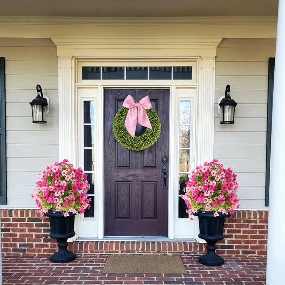 Enhance Your Outdoor Decor with  Resistant Artificial Topiary Trees for  and Porch: Set of 2 Faux Outdoor Plants, Perfect for Front Door Decorations