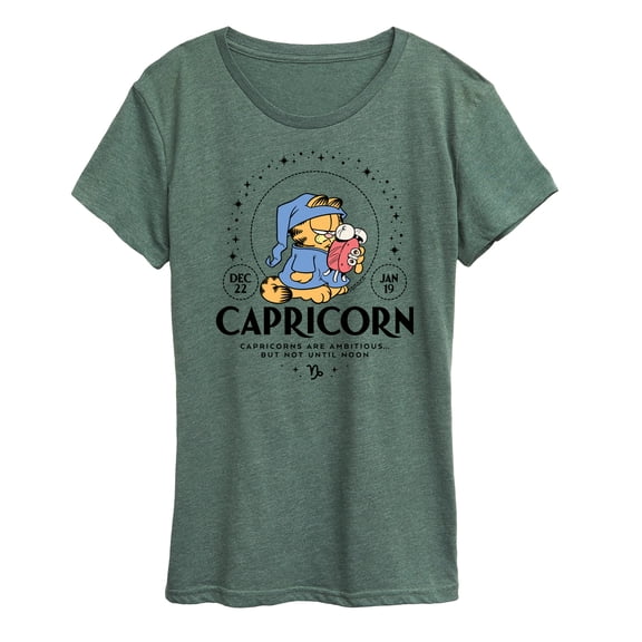 Garfield - Capricorn Garfield Astrology - Womens Short Sleeve Graphic T-Shirt