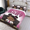 thumbnail image 3 of Bebé Jefe: Niña Africana Conjunto de sábanas temático, trío de piezas, cómodo y amigable con la piel, diseño único, regalo de decoración para el hogar para familiares, amigos y fans,135X200cm, 3 of 6