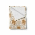 thumbnail image 2 of Flower Soft Flannel Fleece Blanket, Vintage Rose Pattern Baroque Inspired Dated Royal Circle Ornate Motifs Print, Cozy Plush for Indoor and Outdoor Use, 50" x 70", Pale Brown White, by Ambesonne, 2 of 6