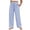 Blue, variant on Women's Fashion Solid Color Elastic Waist Casual Pocket Straight Leg Loose Pants