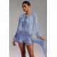 thumbnail image 4 of Vestido Bellabarnetten Dekia de manga larga con volantes huecos, 4 of 7