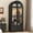 Black Glass, variant on 71"H Arched Armoire Wardrobe Closet for Bedroom w/ Glass Door & LED Sensor Light, Wooden Wardrobe Closet Clothing Storage Cabinet w/1 Drawer & Hanging Rod