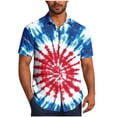 thumbnail image 2 of COSFO Shirts for Men Collared Button Down Casual Short Sleeve Tops Tie Dye Regular Fit Mens Shirt, 2 of 7