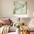 thumbnail image 6 of Canvas Wall Art Sage Green Abstract Canvas Art Print Silver Marble Ripples Pictures Wall Decor for Living Room Bedroom Artwork Decorations Stretched Framed Ready to Hang 10"x10", 6 of 9