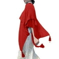 thumbnail image 2 of BWASD Shawl Wraps for Women Casual Open Front Knitted Poncho Cape Scarf Tassel Fringed Loose Sweaters Fashion Accessory Spring 2037, 2 of 5