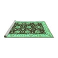 thumbnail image 2 of Ahgly Company Machine Washable Indoor Rectangle Abstract Turquoise Blue Modern Area Rugs, 2' x 3', 2 of 4