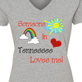 thumbnail image 4 of Inktastic Someone in Tennessee loves me Women's V-Neck T-Shirt, 4 of 5