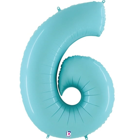 Pastel Blue Number 6 Balloon 40"