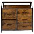 thumbnail image 3 of Comoda Mueble 5 Cajoneras Metal Organizador Madera Marron, 3 of 5