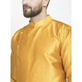 thumbnail image 2 of eloria Men's Traditional Golden Yellow Thread Work Pathani Kurta, 2 of 7