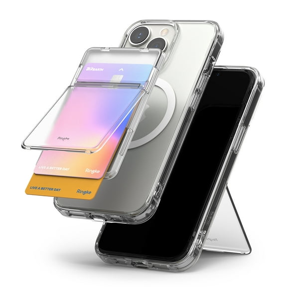 Ringke Magnetic Wallet Cell Phone Case for Apple Devices, Clear Mist