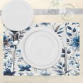thumbnail image 3 of Ambesonne Blue Place Mats Set of 4, Watercolor Leaf Berries Flower, Standard Size, Blue Grey and Dark Turquoise, 3 of 5