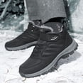thumbnail image 2 of Akiihool Men's Snow Boots Wide Mens Lightweight Hiking Boots Mid Ankle Anti-slip Cold Weather Shoes (Black,11.5), 2 of 5