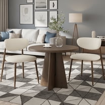 Dining Chairs,Wide Backrest Ergonomic Fabric Upholstered with Wood Grain Metal Legs & Non-Slip Pads for Home and Restaurant, Set of 2, Beige