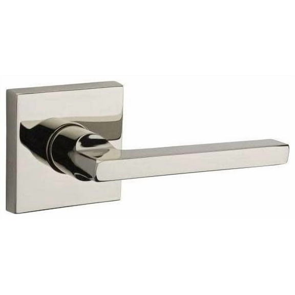 Baldwin Reserve FDSQUCSR141 Full Handleset Dummy Square Lever and Contemporary Rose Bright Nickel Finish