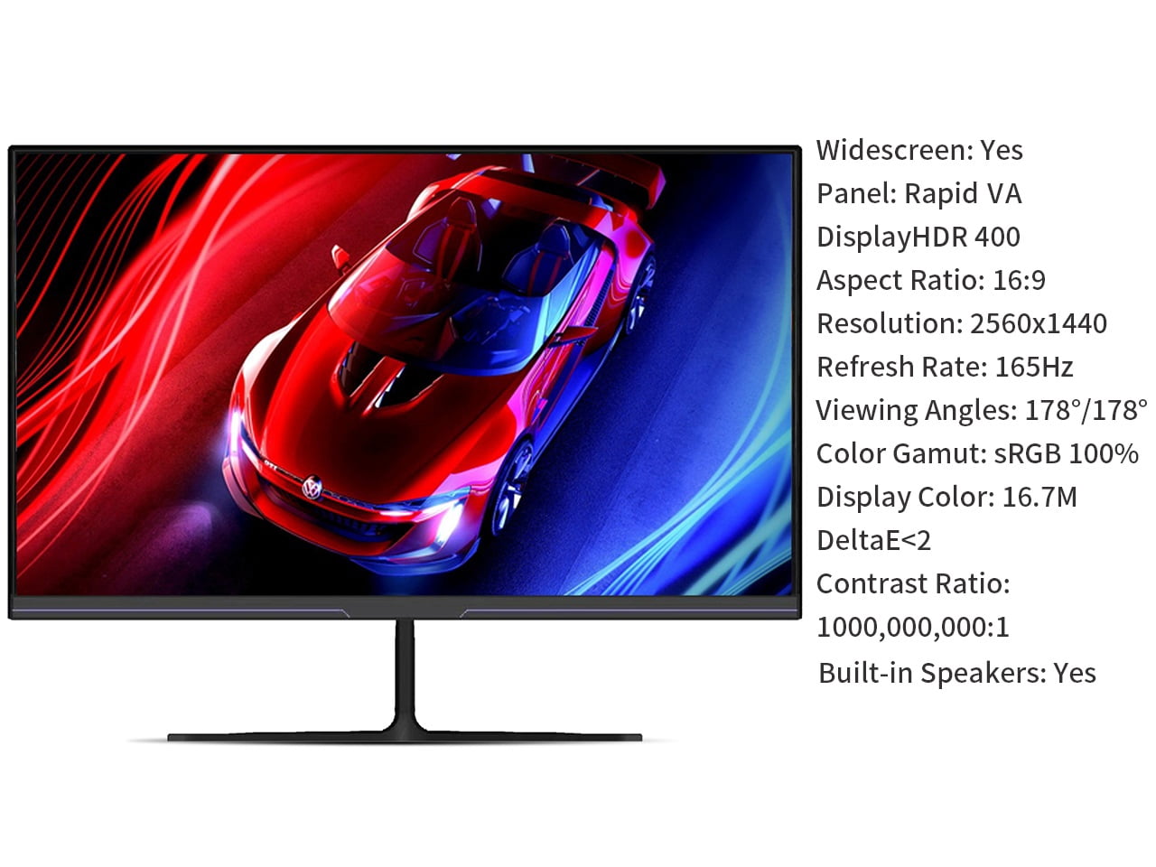 27 Zoll Faltbarer Gaming Monitor, 100Hz, FHD 1080P, HDR, FreeSync, Eingebaute Lautsprecher – Für PC & Konsole