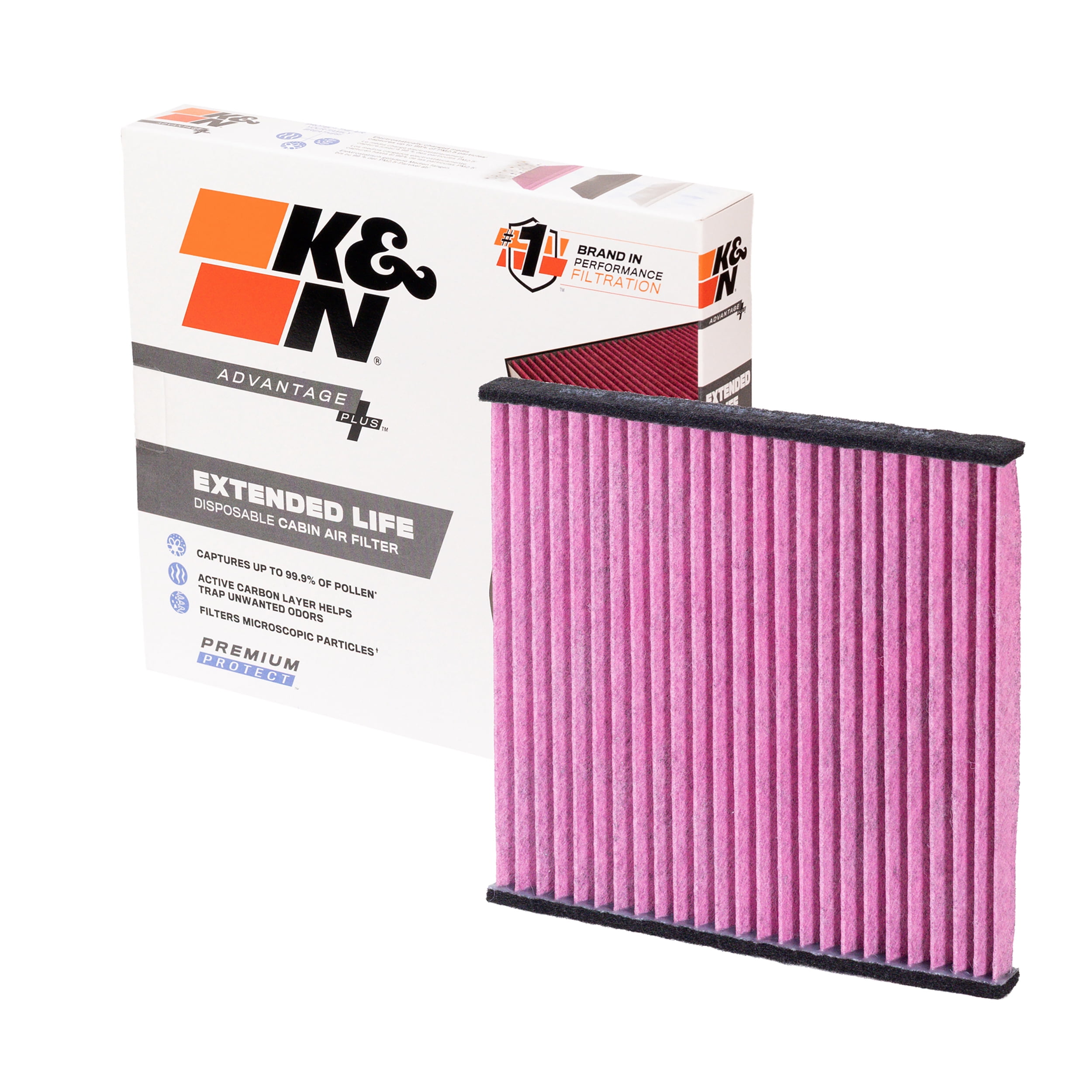 K&N Advantage Plus Cabin Air Filter: Extended Life Disposable, Easy Installation, Cleaner Air Inside Vehicle, DVF6039