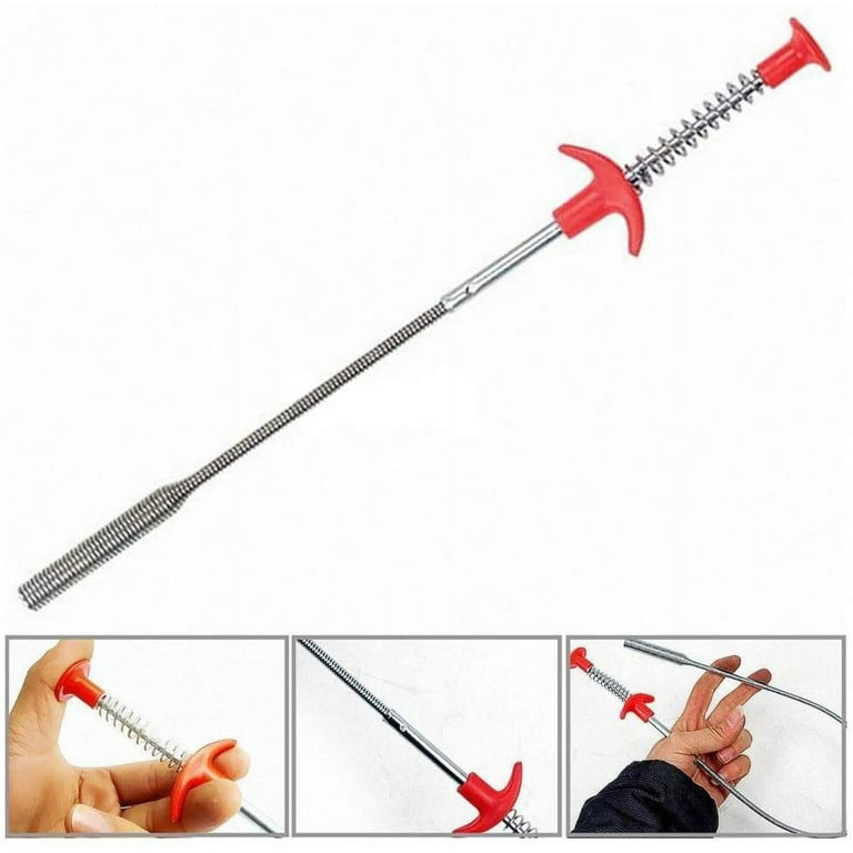 AUSAYE Reaching Assist Grabber Pick Up Tool,24 Inch Sink Snake Stick with 4  Claws,Hose Cable Aid to Grab Trash Unclog Hair Drain Clog from Home Drain