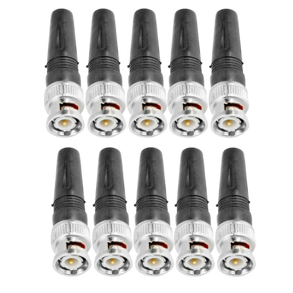 Sonew 10Pcs BNC Wiring Straight Male Adapter Connector Converter for Camera and Video Cable, BNC Male Connector
