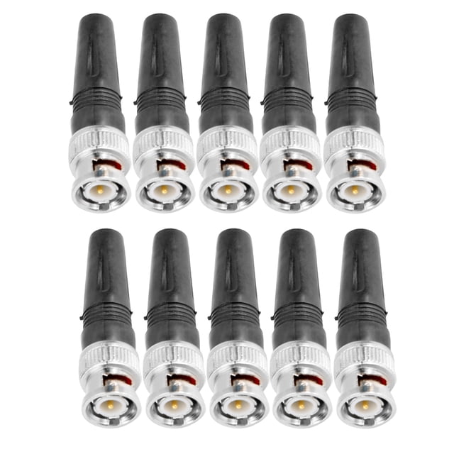 10 conectores adaptadores BNC macho rectos para cámara y video.