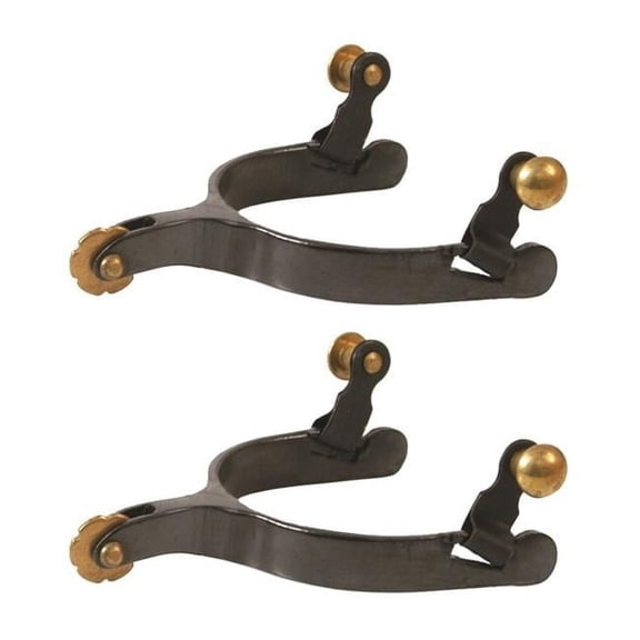 Jacks 10463 Black Steel Short Shank Roping Spurs