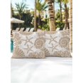 thumbnail image 4 of Outdoor Pillows Waterproof, Light Brown Coastal Throw Pillows with Inserts Included, Beach Starfish Nautical Coral Shell Summer Indoor Outdoor Decorative Lumbar Pillow for Bed/Couch 16"x16", 2Pcs, 4 of 8