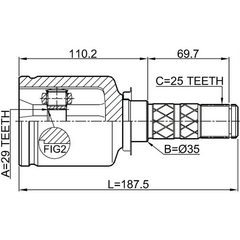 Febest INNER CV JOINT 29X35X25 # 0811-G12 OEM 28392-FG000