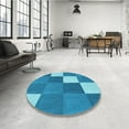 thumbnail image 3 of Ahgly Company Indoor Rectangle Patterned Bright Turquoise Blue Area Rugs, 2' x 3', 3 of 6