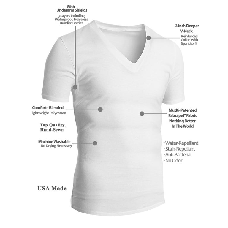 bassin Praktisk James Dyson Sweat-Resistant Cotton Undershirt Regular Fit V-Neck. Stops Chest & Back  Sweat - Walmart.com