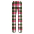 thumbnail image 4 of KeShDi Pajama Pants Plaid Pants for Women Striped Pants Women's Home Pocket Print Pajamas Daily Home Clothes Long Pants Pink L, 4 of 4