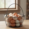thumbnail image 2 of Little Giant Large Metal Wire Egg Basket for Collecting Chicken Eggs, Black, 2 of 6