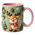 thumbnail image 2 of Trovenix Reindeer Coffee Mug 2D Ceramic Christmas Cup, Hot Cocoa Milk Tea Drinking Mug for Home Office, Festive Holiday Gift for Family, 2 of 7